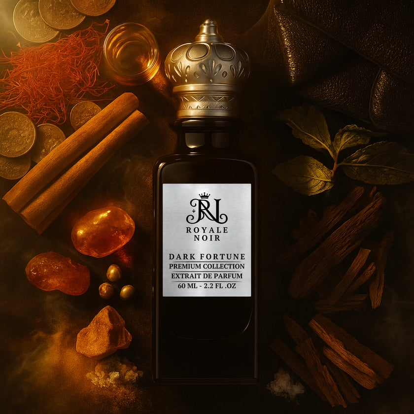 A sleek black bottle of Royale Noir's 