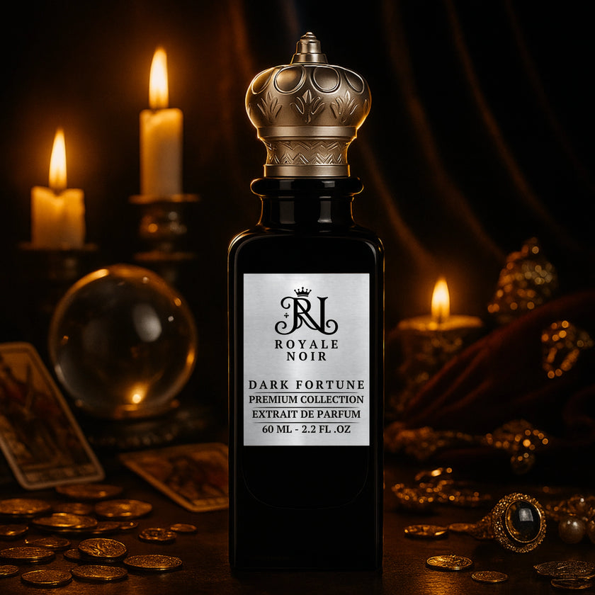 Royal Noir Dark Fortune premium perfume bottle, Extrait de Parfum, 60ml.