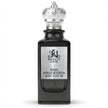 Mori Extrait De Parfum by Royale Noir – Elegant Fragrance in Transparent Black Bottle With Silver Label And Silver Crown Cap.